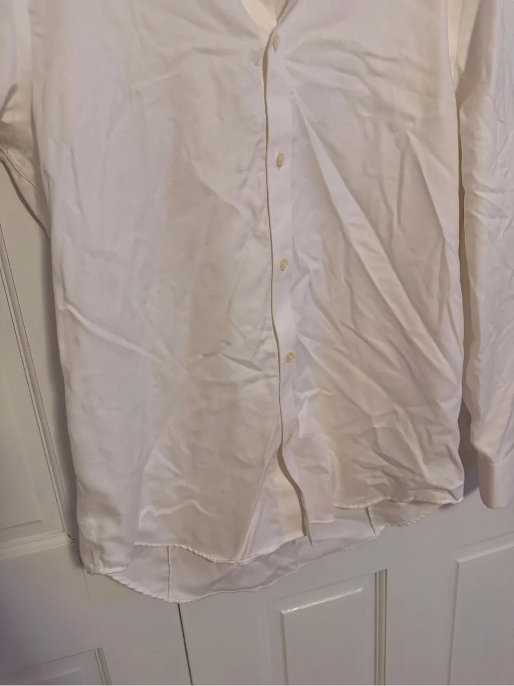 Banana Republic Non-Iron Slim Fit Dress Shirt Large White 100% Cotton Button Up